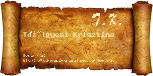 Tölgyesi Krisztina névjegykártya